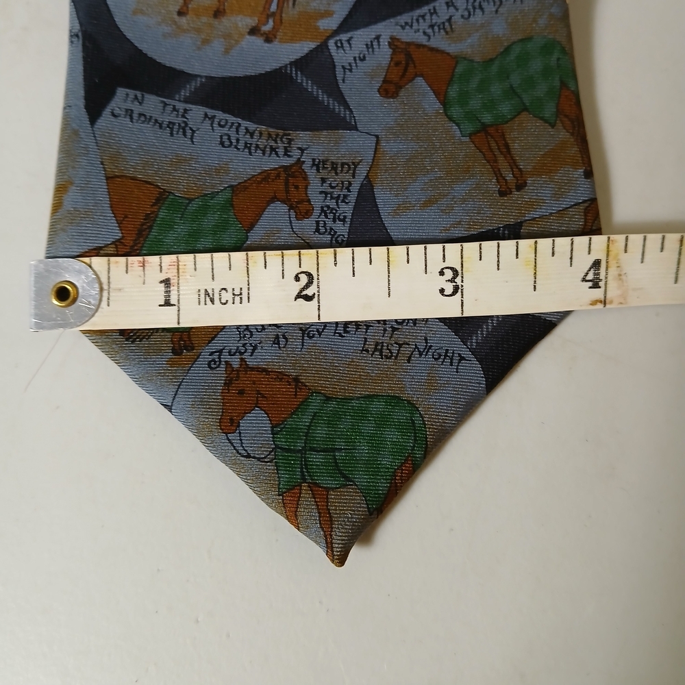 Men's Novelty Silk Tie with Horse Print by Brentwood - Picture 5 of 5